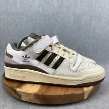 Adidas Forum 84 Shoes Mens Size 7 Off White Brown Sneakers Low Top Hook and Loop