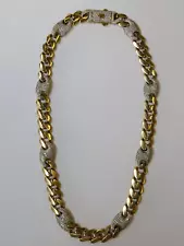 14K Yellow Gold & CZ 11mm Miami Cuban Link Monaco Chain - 43.85 Grams