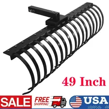 Landscape Rake 49" Pine Straw Rake for 2" Receiver Tractor Loader ATV UTV