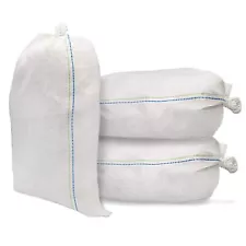 20 Pack 14x26 Inch Sand Bags with Drawstring Ties - Heavy Duty White Sandbags...