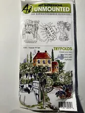 Art Impressions Tuscan Set unmounted rubber stamps #4580 4pc NIP Tryfolds