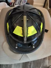 Morning Pride Ben II Plus Fire Helmet . Black W/ Eye Shield And Eagle Honeywell