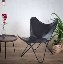 1 BUTTERFLY CHAIR BLACK LEATHER *(2 Available For Sale On Listings)