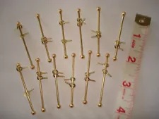 Dollhouse 12 Brass Stair Rods Miniature Staircase Runner Carpet Accessory