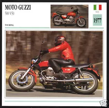 1977 Moto Guzzi 500cc V50 (490cc) Italy Touring Motorcycle Photo Spec Info Card