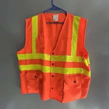 High Visibility Orange Two Tones Safety Vest , CLASS 3 LEVEL 2