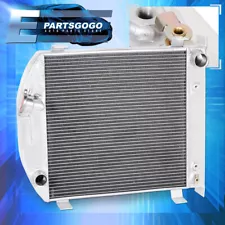 For 32 Ford Lo-Boy Low Boy Chopped Street Rat Rod Cooling Full Aluminum Radiator