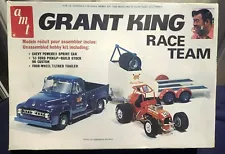 Vtg AMT T567 Grant King Racing Team Ford Truck, Trailer, Chevy Sprint Car 1/25