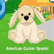 Webkinz American Cocker Spaniel Virtual Adoption Code Only Messaged Spaniel Code