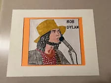 Hand drawing of “Bob Dylan,” Total Size: 11”H x 14”W, Ready for framing.