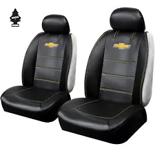 New Pair Chevy Synthetic Leather Sideless Car Truck Front Seat Covers with Gift (For: 2013 Chevrolet Impala)