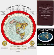 Flat Earth Map - Gleason's New Standard Map Of The World - Large 24" x 36" 1892