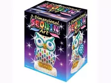 Sequin Art 3D, Owl, Sparkling Arts and Crafts 3D Art Kit; Creative Crafts for Ad