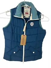 Womens Horsewear Ireland Riding Puffer Vest Size Medium 8 Dark Denim Blue NWT