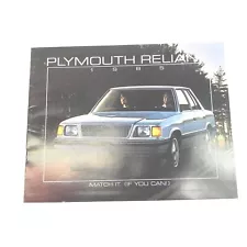 VINTAGE 1985 PLYMOUTH RELIANT DEALERSHIP SALES BROCHURE INFORMATION SPECS