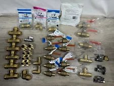 40 Piece Misc Lot Sharkbite et al Brass Plumbing Fittings Pex 3/4-1" See Desc