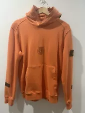 SUPREME x STONE ISLAND Hoodie Orange Size Large USED 100% Authentic - SHIPS FAST