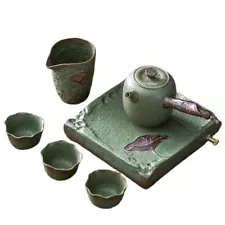 A Set Old Ceramic Gongfu Tea Cup Tea Tray Teapot Set Tea Art Collection Gifts