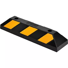 Global Industrial Rubber Parking Stop/Curb Block 22"L Black w/ Yellow Stripes