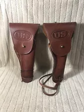 (2) Leather US Pistol Holster COLT REMINGTON 1911 reproduction HIGH QUALITY