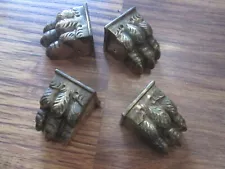 Set 4 Cast Brass Duncan Phyfe Lion Claw Table Feet 2”L X 1 1/2”W 1 1/4”H