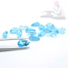 8*12mm Pear Cut Natural Swiss Blue Topaz Gemstone for sale - 5 Pieces