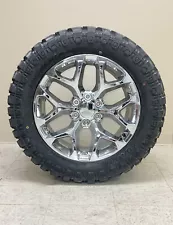 Chevy 20" Snowflake Chrome Wheels 33x12.50 MT Tires For Silverado Tahoe Suburban