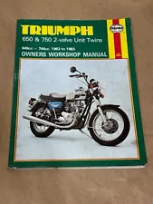 Haynes 122 Triumph 650 750 Bonneville T140 TR7 TR6 T120 Service Repair Manual