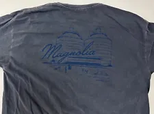 Magnolia Silos Waco Texas T-Shirt M Garment Dyed Navy Long Sleeve Preppy Gaines
