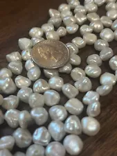 Old Stock Natural Freshwater Pearl White 10-15mm Keshi Beads 1 16 Inch Strand