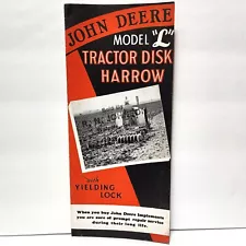 1939 John Deere Model L Tractor Disk Harrow with Yielding Lock Sales Brochure NH