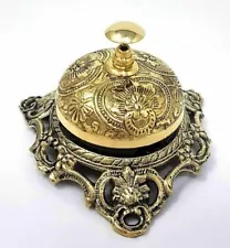 Antique Vintage Brass Ornate Hotel Counter Bell Service Nautical Designer Bell