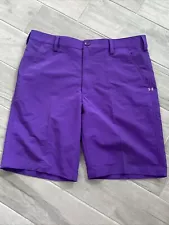 Under Armour Bent Grass 2.0 Golf Shorts Mens Size 36 Purple Stretch