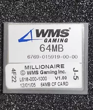 WMS BB1 Slot Machine MILLIONAIRE Original Software CF Card