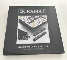 Scrabble Giant Deluxe Edition Black Wooden Rotating Board Game New