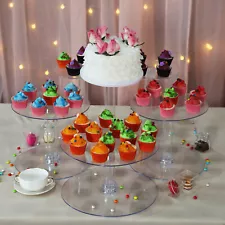 6 Tiers ACRYLIC Clear CAKE STAND Wedding Birthday Cupcake Display Cake Tower