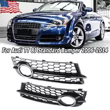 For Audi TT 8J 2006-2014 Front Fog Light Grille Cover HONEYCOMB HEX Style Glossy