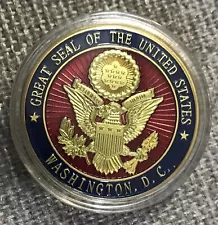 SALE Gold, Red, Blue Great Seal of the USA Washington DC Pentagon Challenge Coin