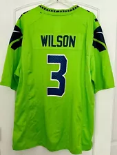 RUSSELL WILSON - SEATTLE SEHAWKS #3 - ACTION GREEN- NFL/ NIKE JERSEY-XL