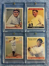 BABE RUTH NEW YORK YANKEES 1933 GOUDEY RENATA LOT (4) REPRINT BASEBALL CARDS