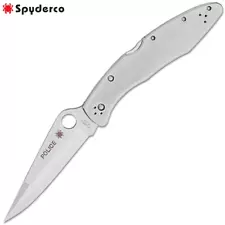 Spyderco Police Stainless Steel Handles VG-10 Satin Plain Edge Blade C07P