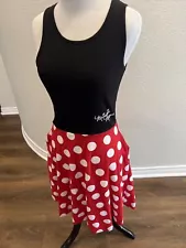 Disney Minnie Mouse Dress Girls Small (3/5) Black/White/Red with Polka Dots CUTE