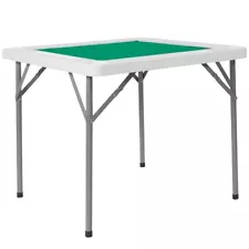 Flash Furniture 34.5" Square 4-Player Folding Card Game Table with Green Playing