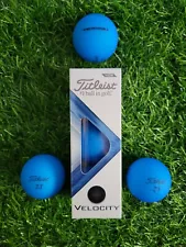 Titleist Velocity Matte BLUE Golf Balls - New Sleeve - 3 Balls