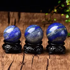 Hot sale natural lapis globe healing balls for feng shui decorat＋wood base