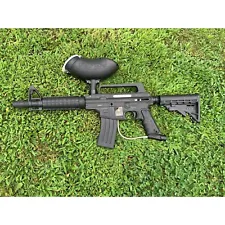 Tippman US Army Alpha Black Tactical Paintball Gun with Barrel and Stock