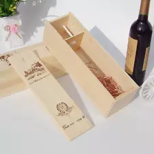 36x Presentation Wooden Boxes Red Wine Champagnes Single Bottle Sliding Lid Box