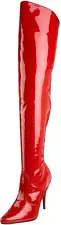 Pleaser Women's Seduce-3000 Red Thigh High Boot Size 9