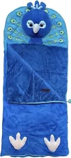 NIB New Hugfun Kids Animal Peacock Sleeping Slumber Bag 66” x 28”