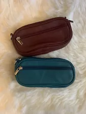 Leather Eyeglass & Sunglass Cases Double Lot of 2 barely used Men's or Women's